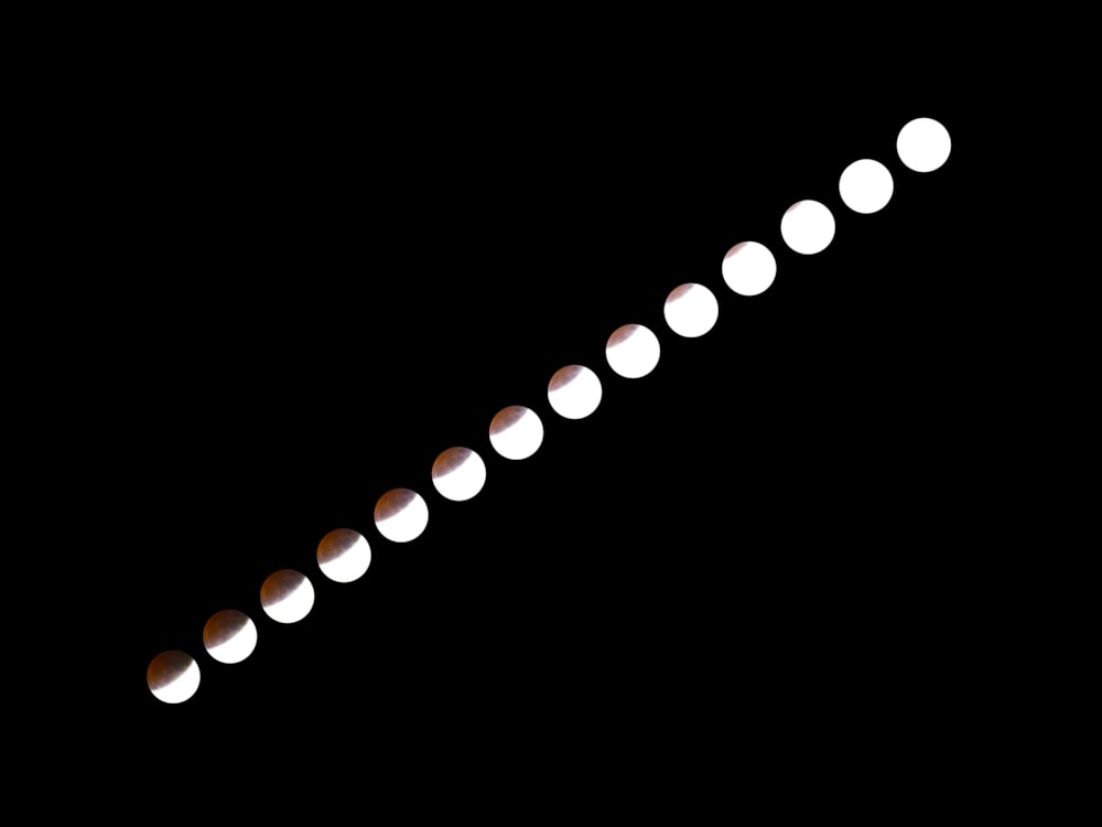 a long line of phases of the moon