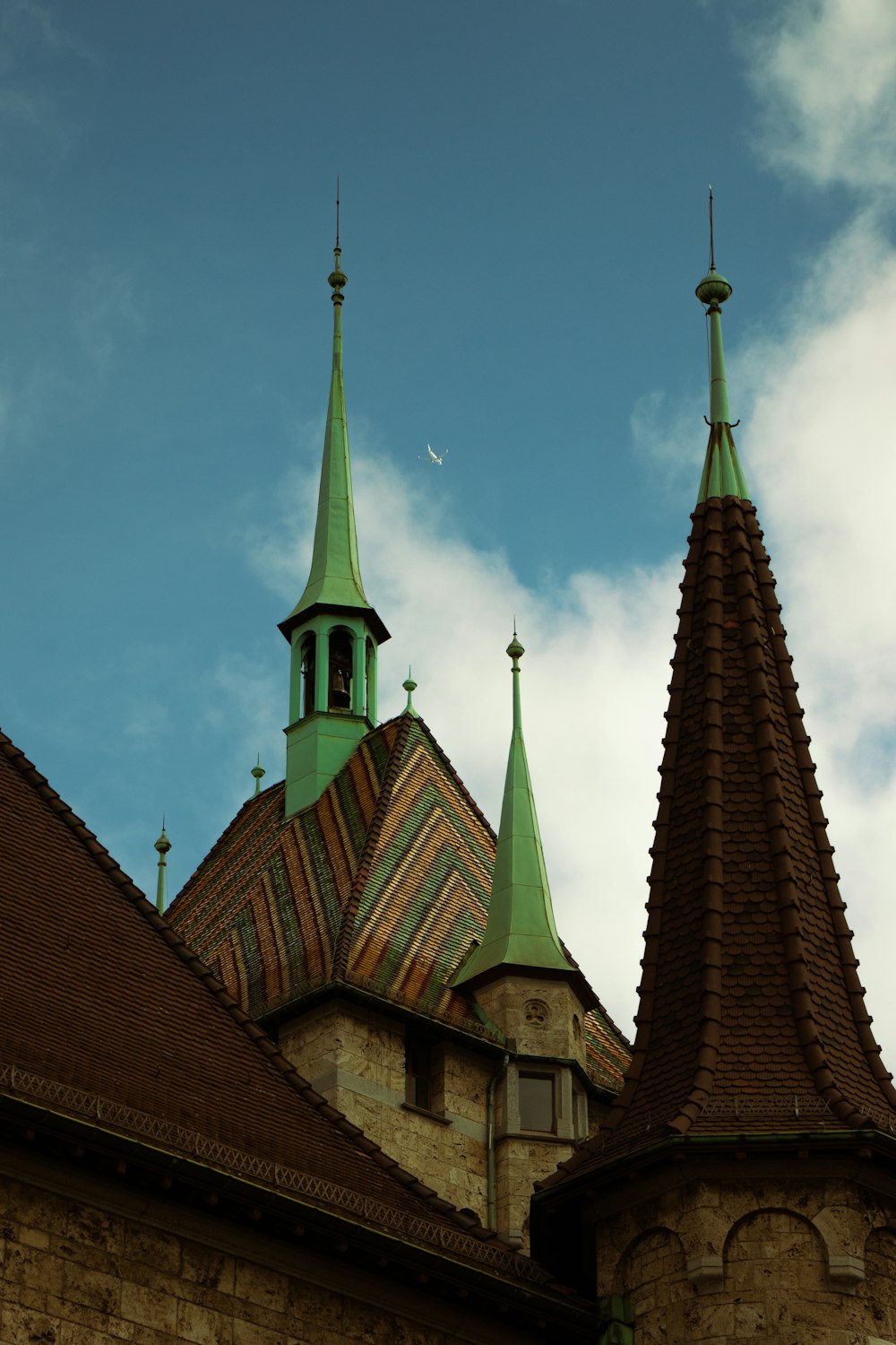 a large building with two towers and a clock