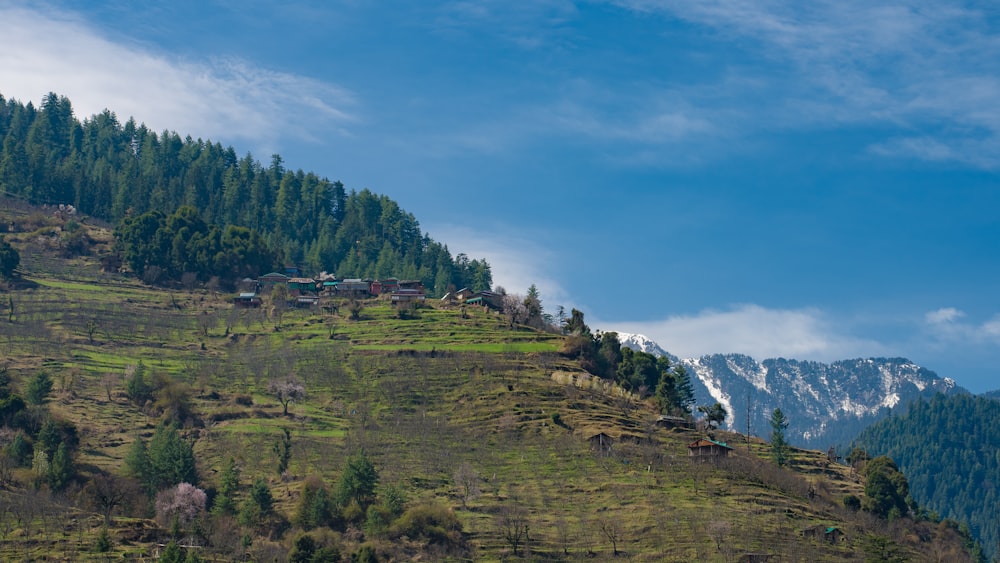 a hill with a house on top of it