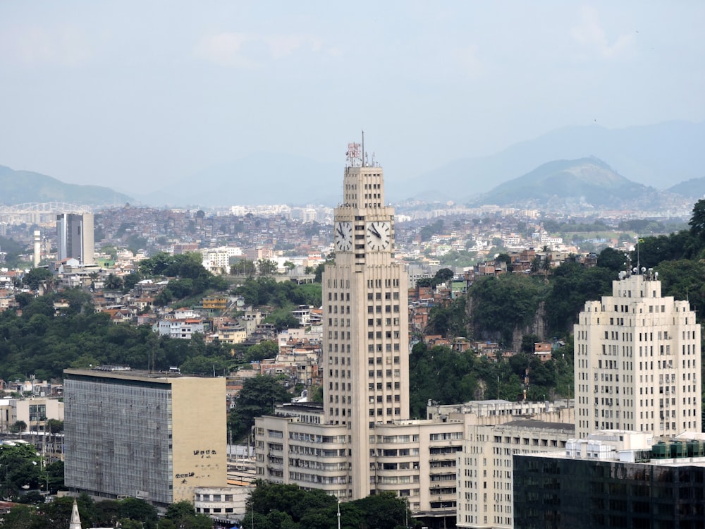 a view of a city with tall buildings