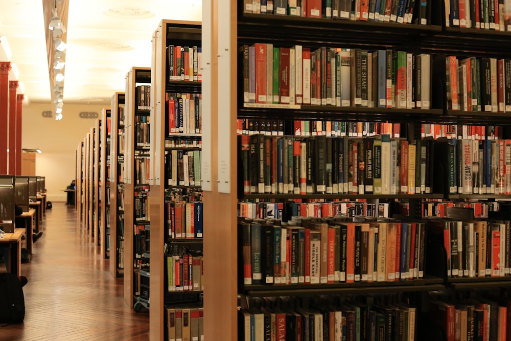 a library filled with lots of books next to each other