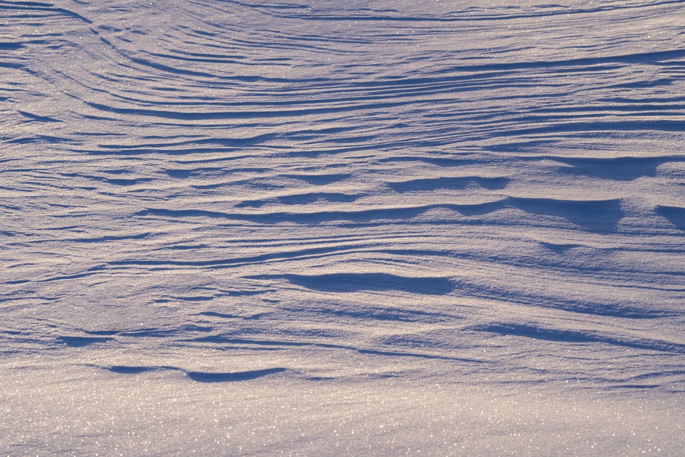 a snowboarder is going down a snowy hill