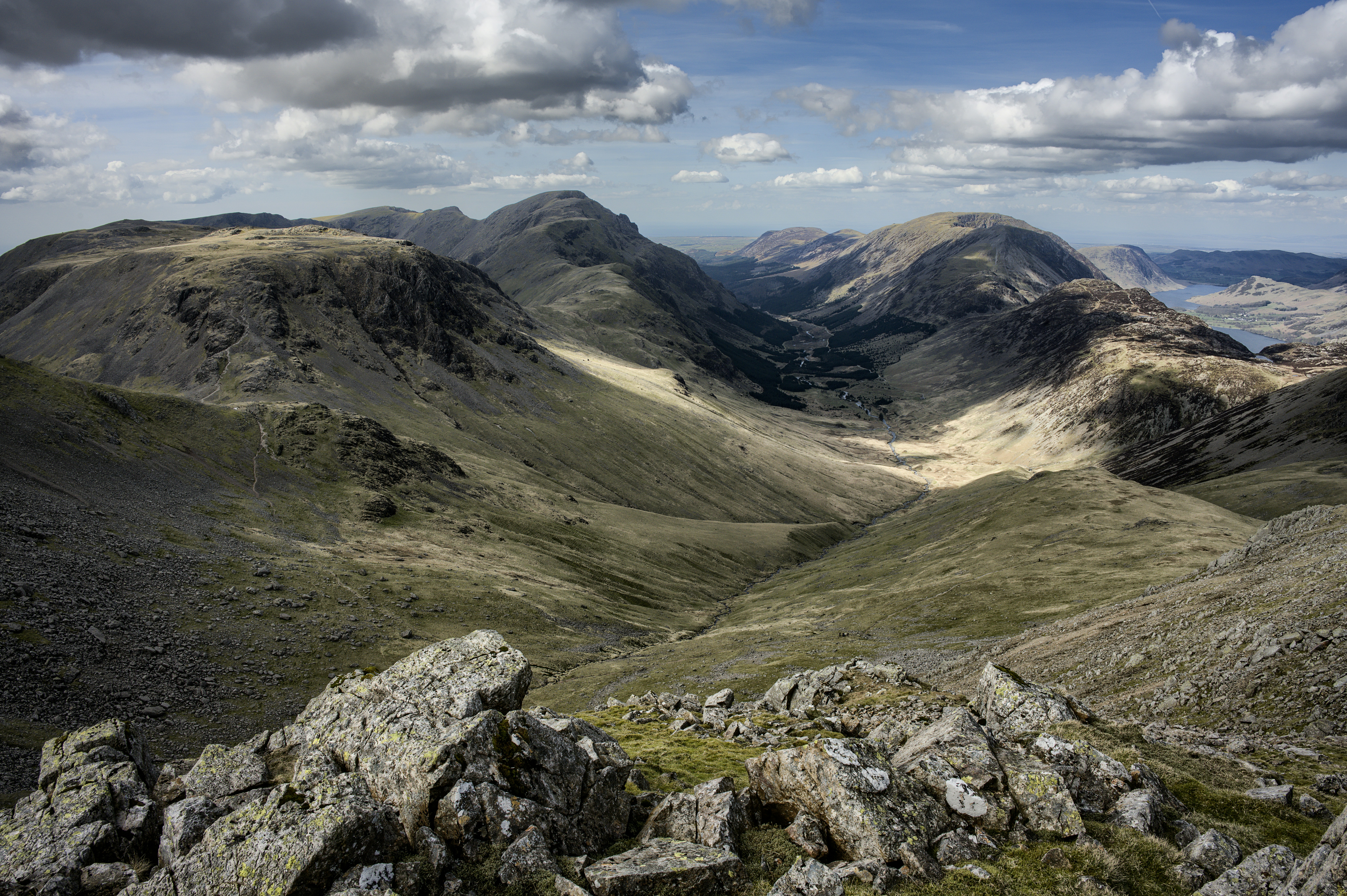 a view of mountains from the top of a mountain