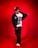a man standing in front of a red background