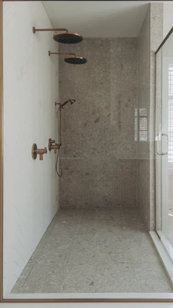 New waterproofing - shower floor installed with gray porcelain tile Bothell,WA Remodel Bathroom