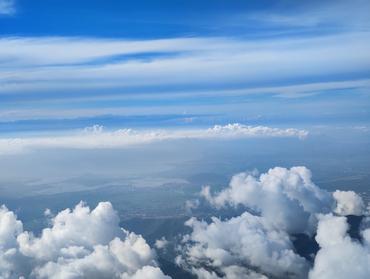 a view of the clouds from an airplane
