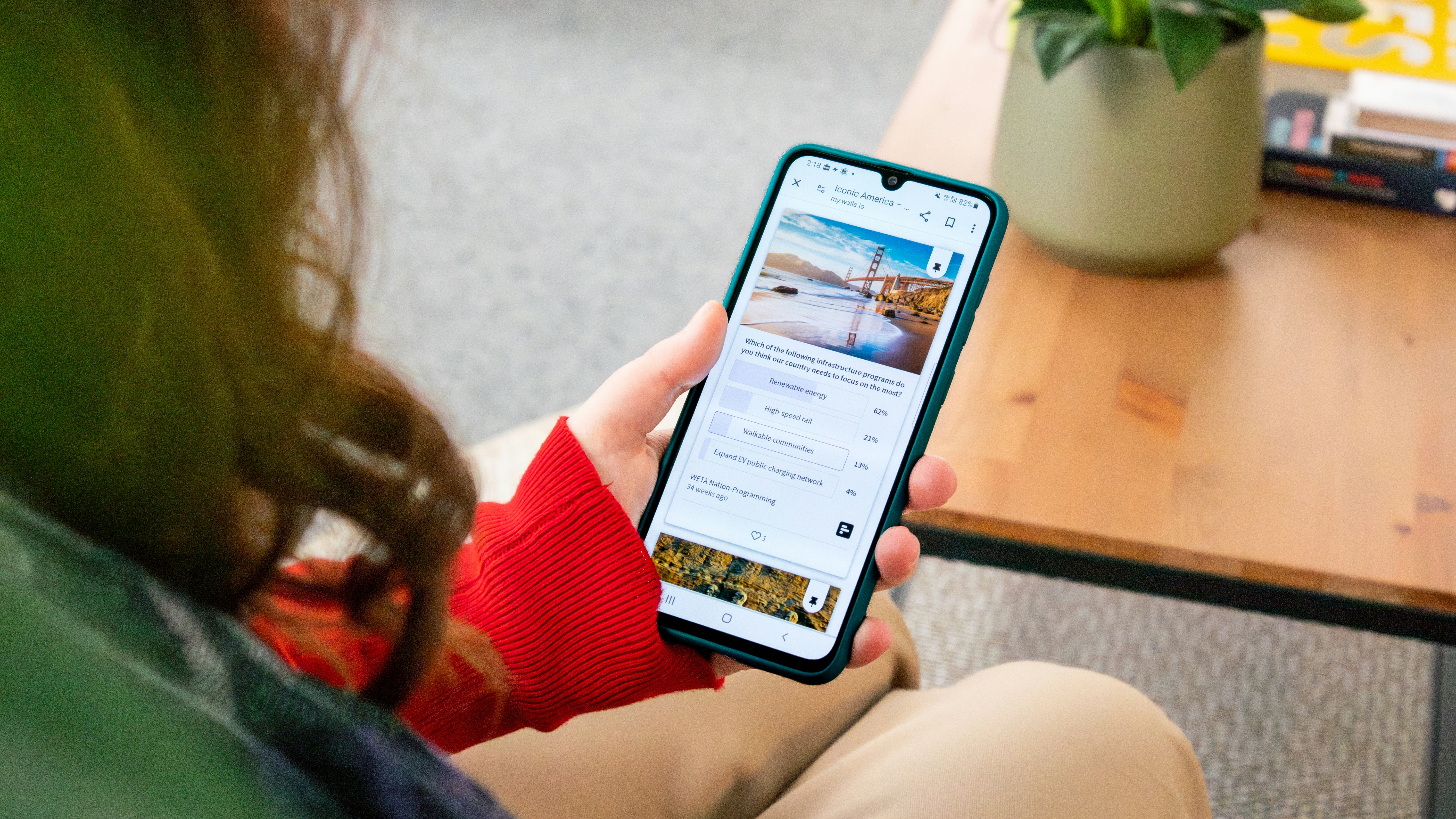 Social media engagement on mobile device