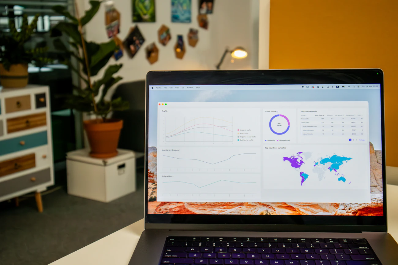 Paparan analitik pada laptop