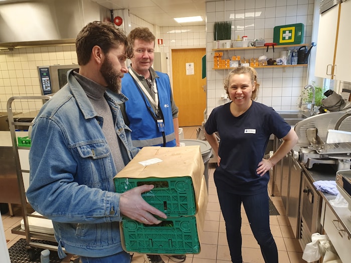 Volunteers in a community kitchen