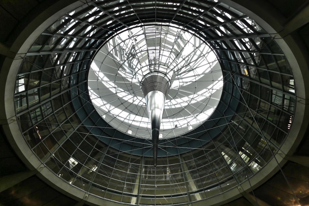 a large circular building with a skylight inside of it