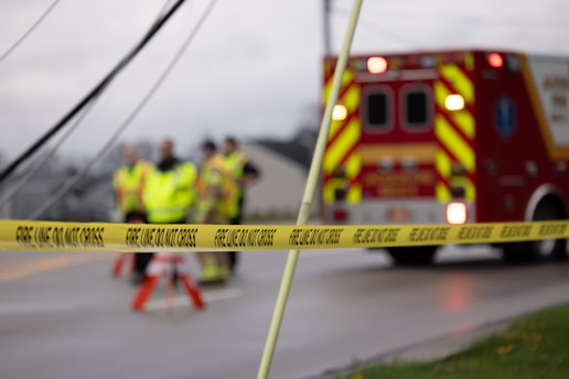 a group of people standing next to a fire truck