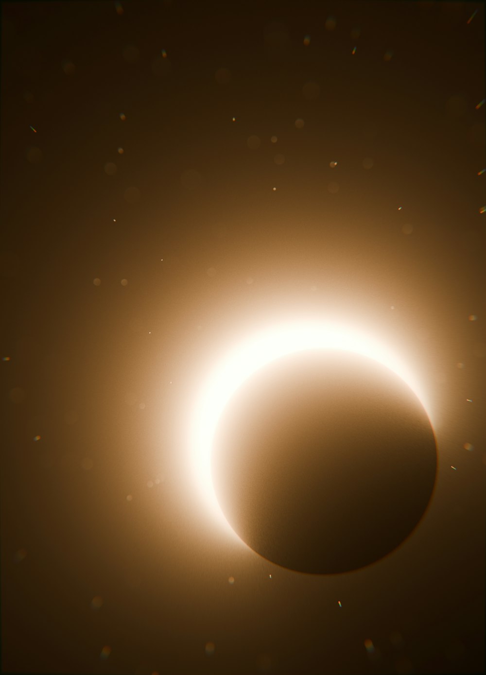 a solar eclipse is seen in the dark sky