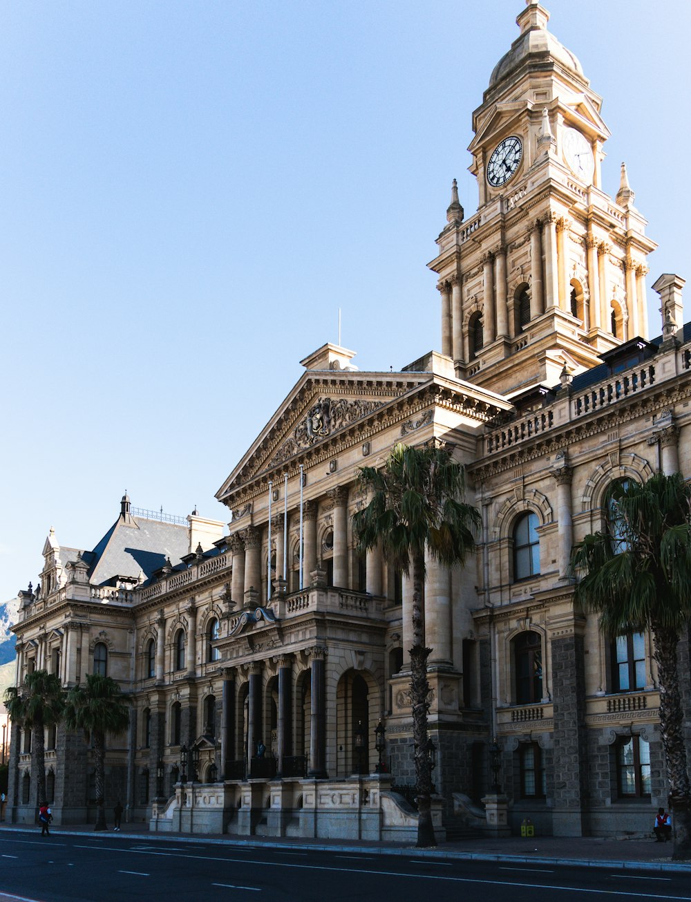 a large building with a clock on the top of it