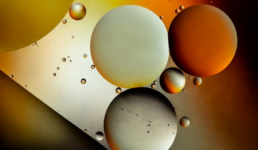 a group of bubbles floating in the air