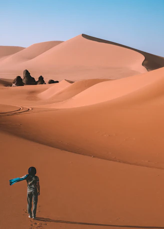 Paysages de Tin Merzouga dans le parc national du Tassili n’Ajjer près de Djanet, Algérie