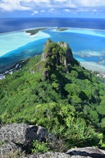 a view of an island from the top of a mountain