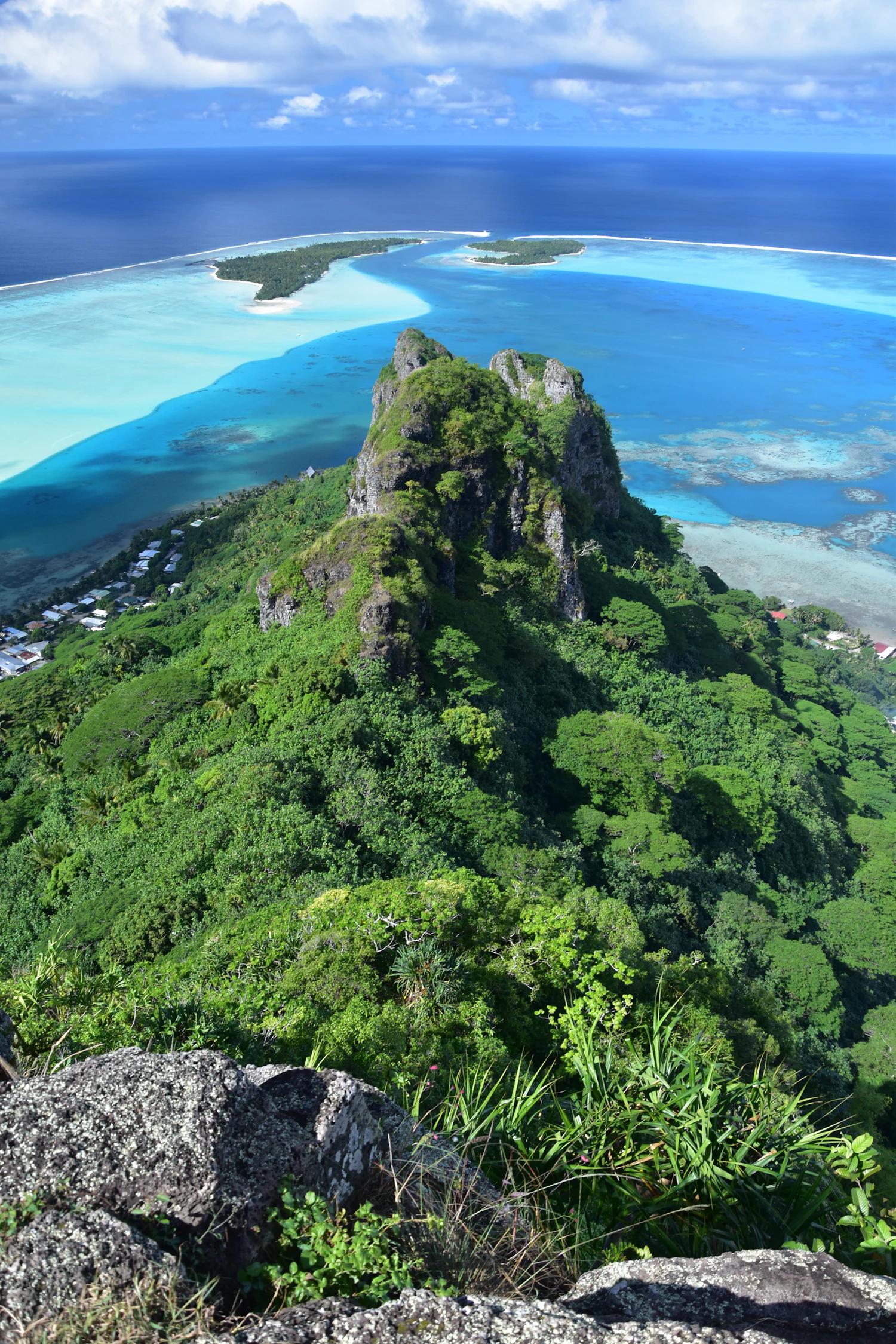 Île volcanique de l'Atlantique vue depuis un sommet