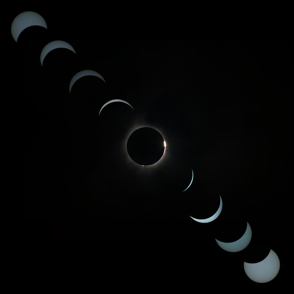 a solar eclipse is seen in the dark sky