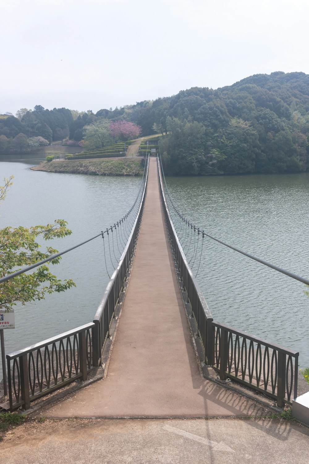 a long bridge over a large body of water