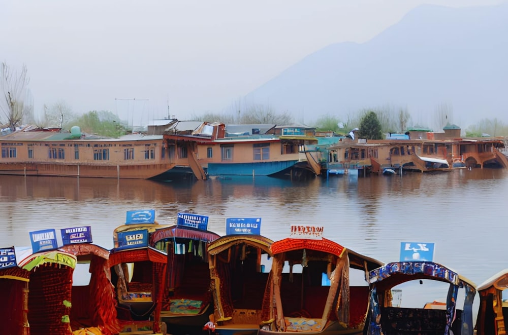 a bunch of boats that are sitting in the water