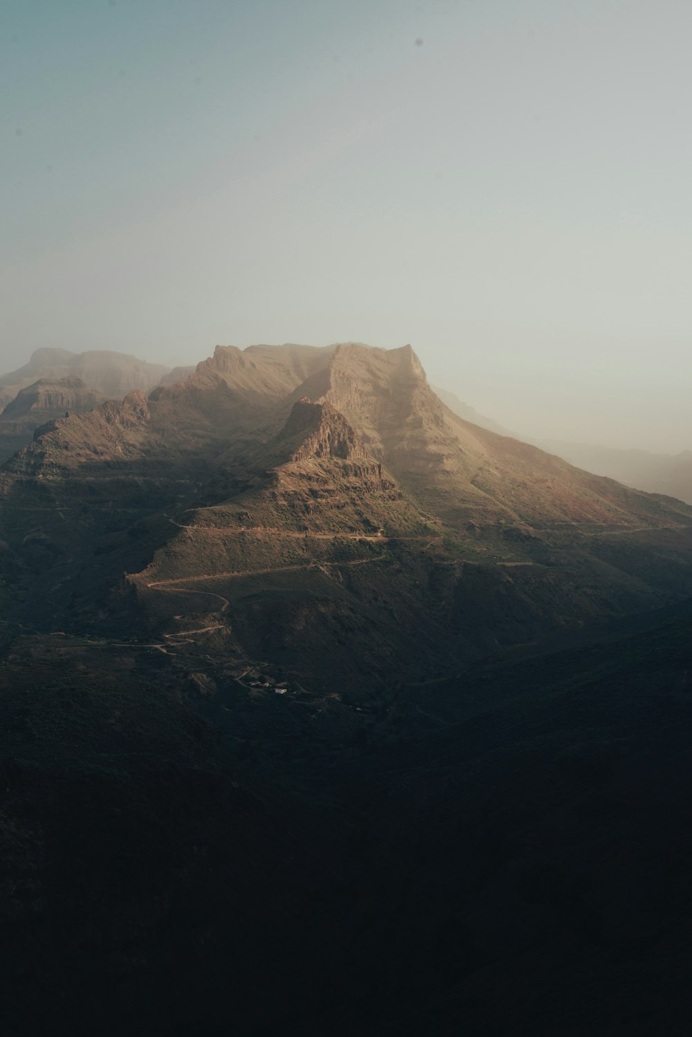 a view of a mountain range from a plane