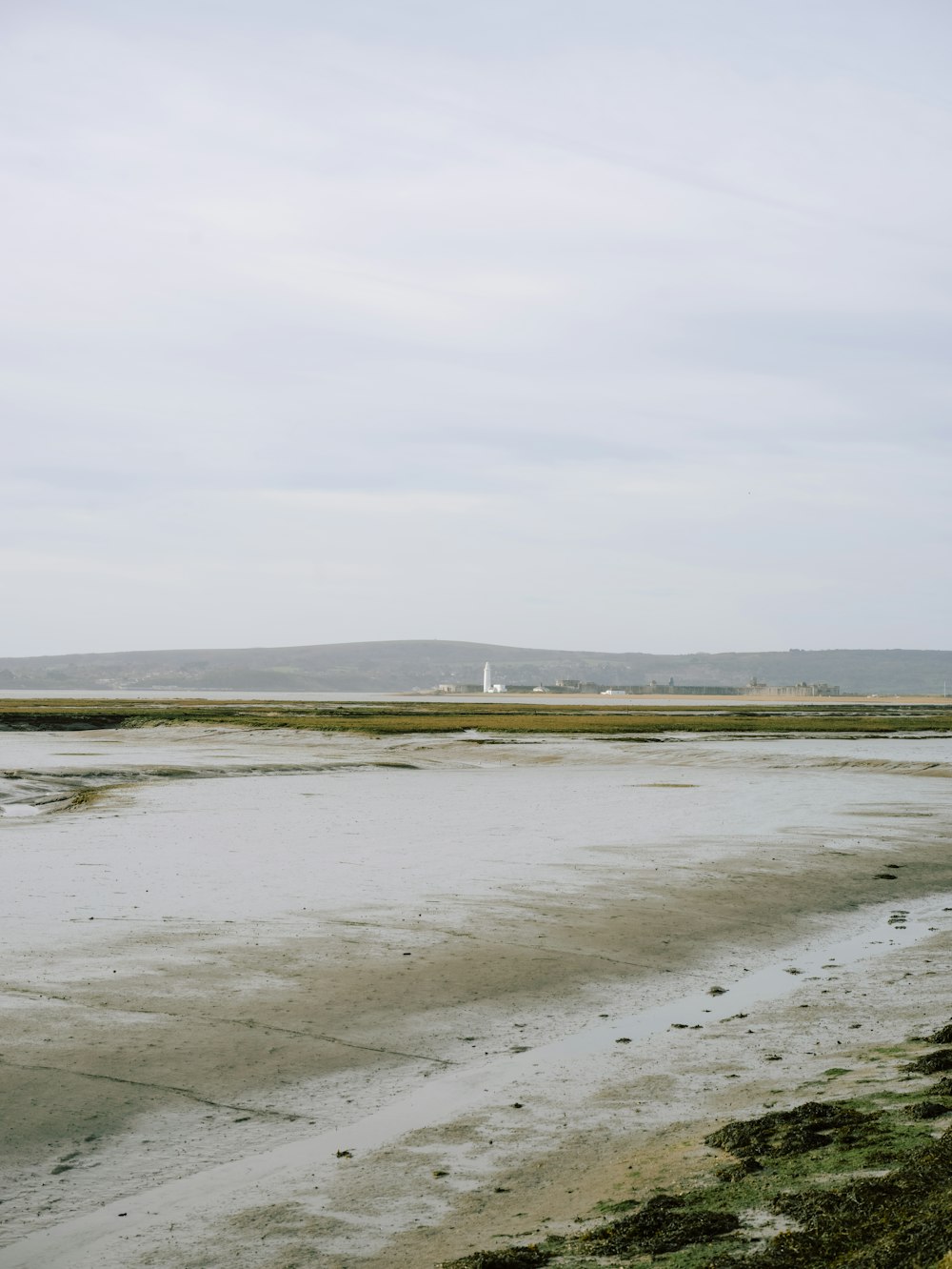 a large body of water sitting next to a sandy beach