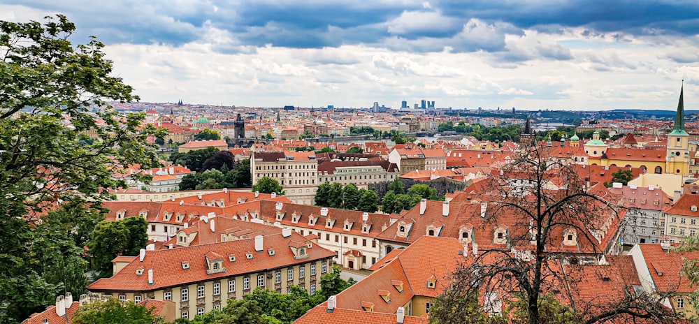 a view of a city from the top of a hill