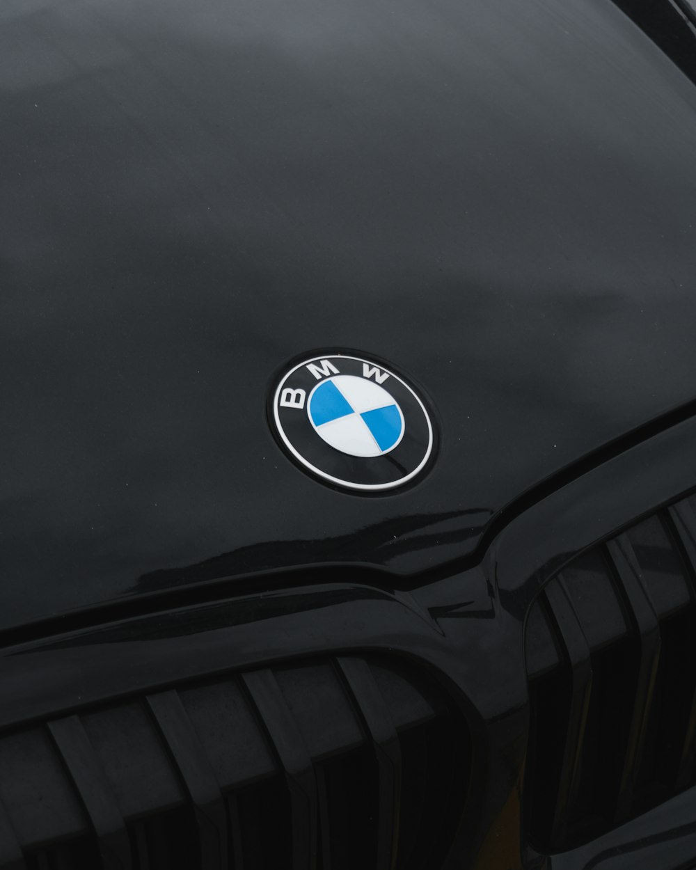 a close up of a bmw emblem on a car