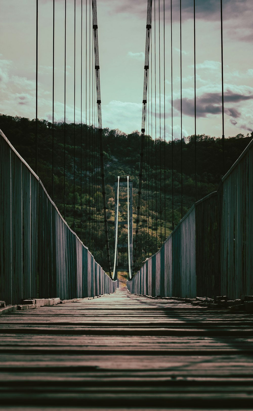 a very long bridge that is very high in the sky