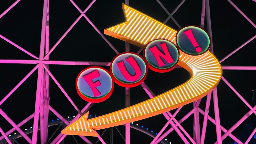 a neon sign that says fun on it