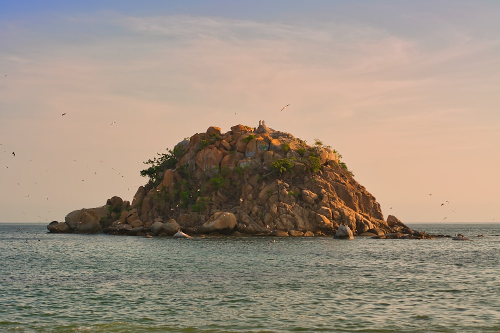 a small island in the middle of the ocean