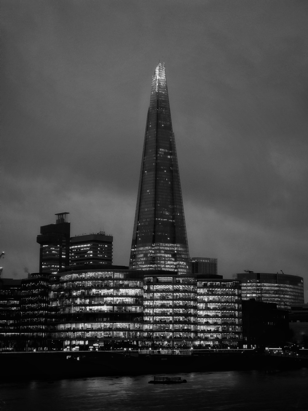 a black and white photo of the shard of the shard of the sha