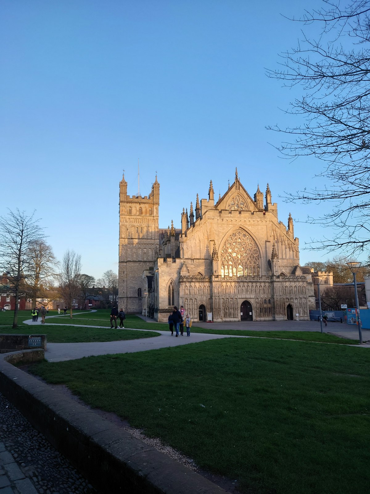 Exeter Cathedral and the historic city skyline in Devon
