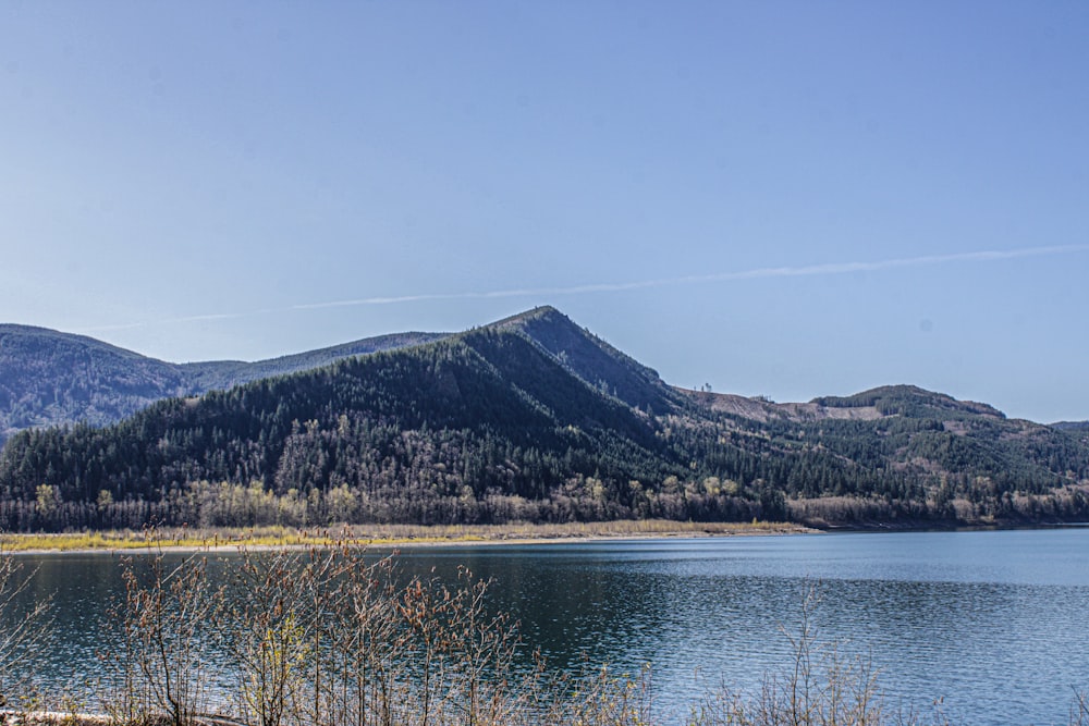 a large body of water surrounded by mountains