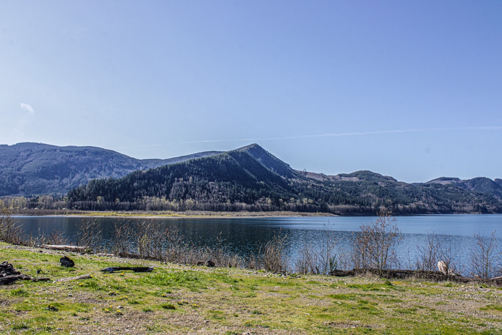 a large body of water surrounded by mountains