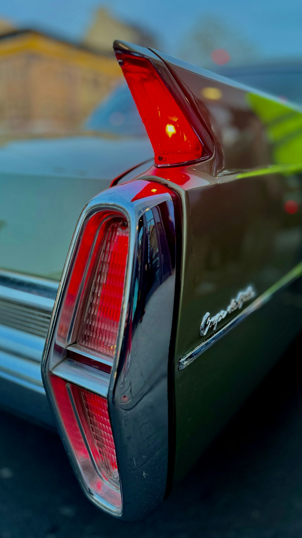 a close up of the tail end of a car