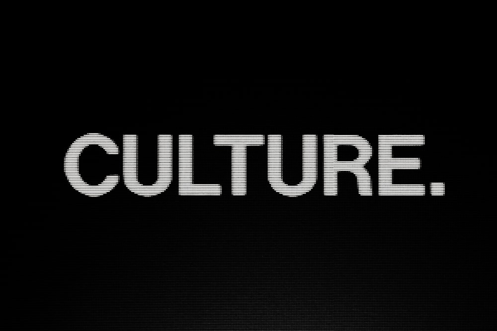 a black background with the word culture written in white