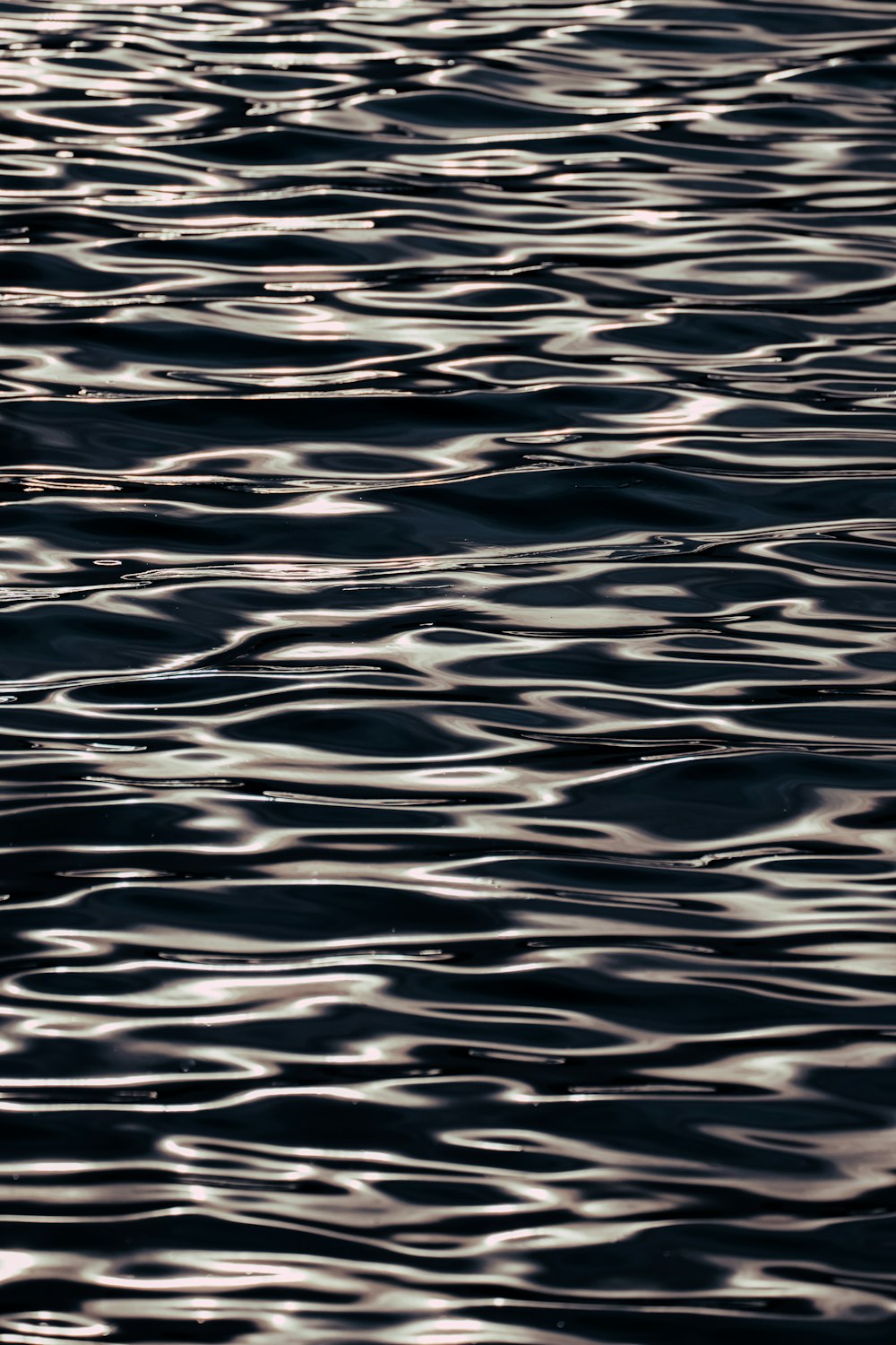 a large body of water with ripples on it