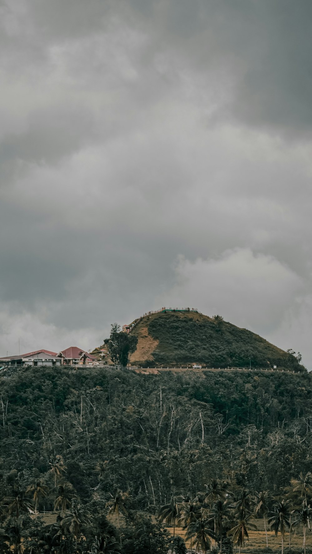 a hill with a house on top of it