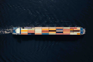 a large container ship in a body of water