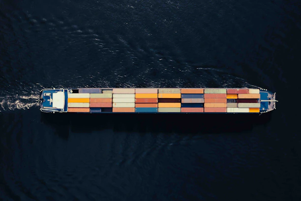 a large container ship in a body of water