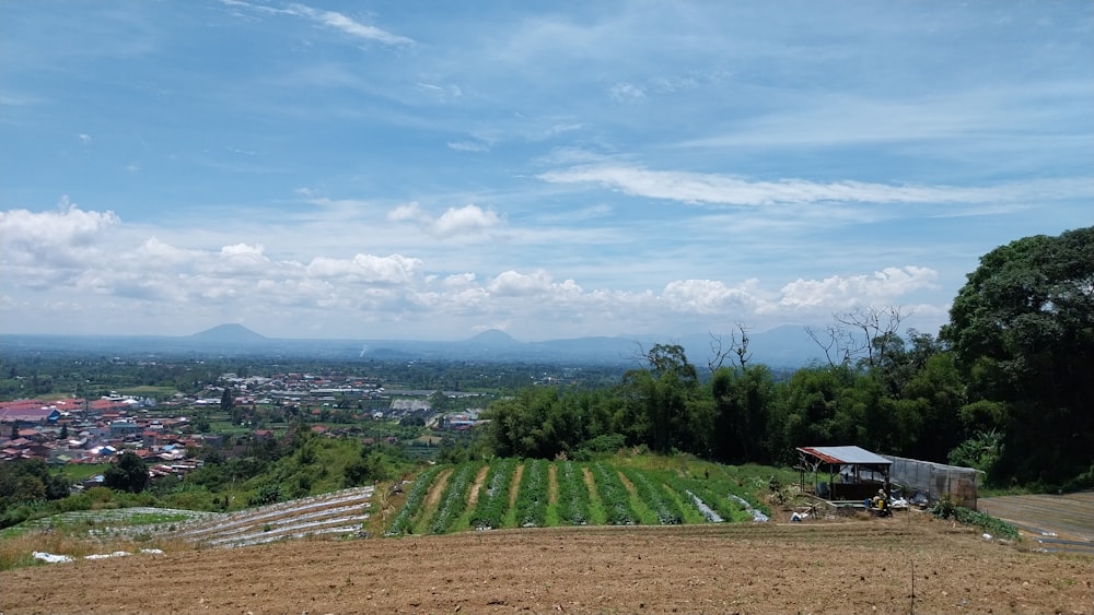 a view of a city from a hill