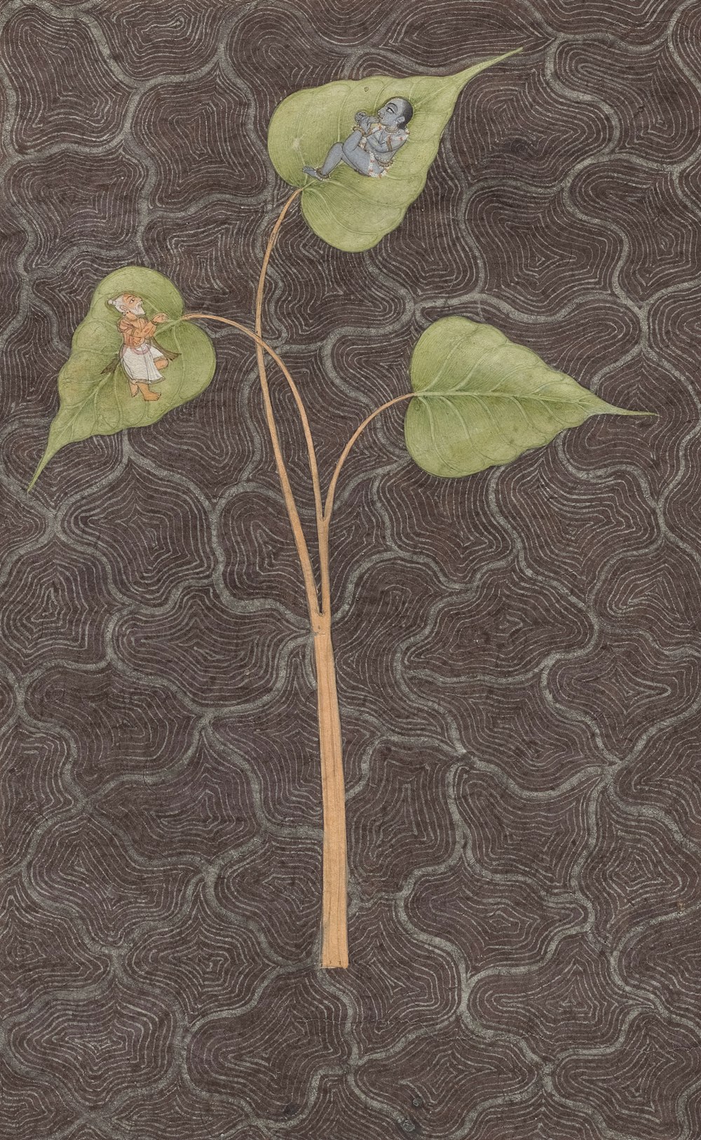 a drawing of a plant with a mouse on it