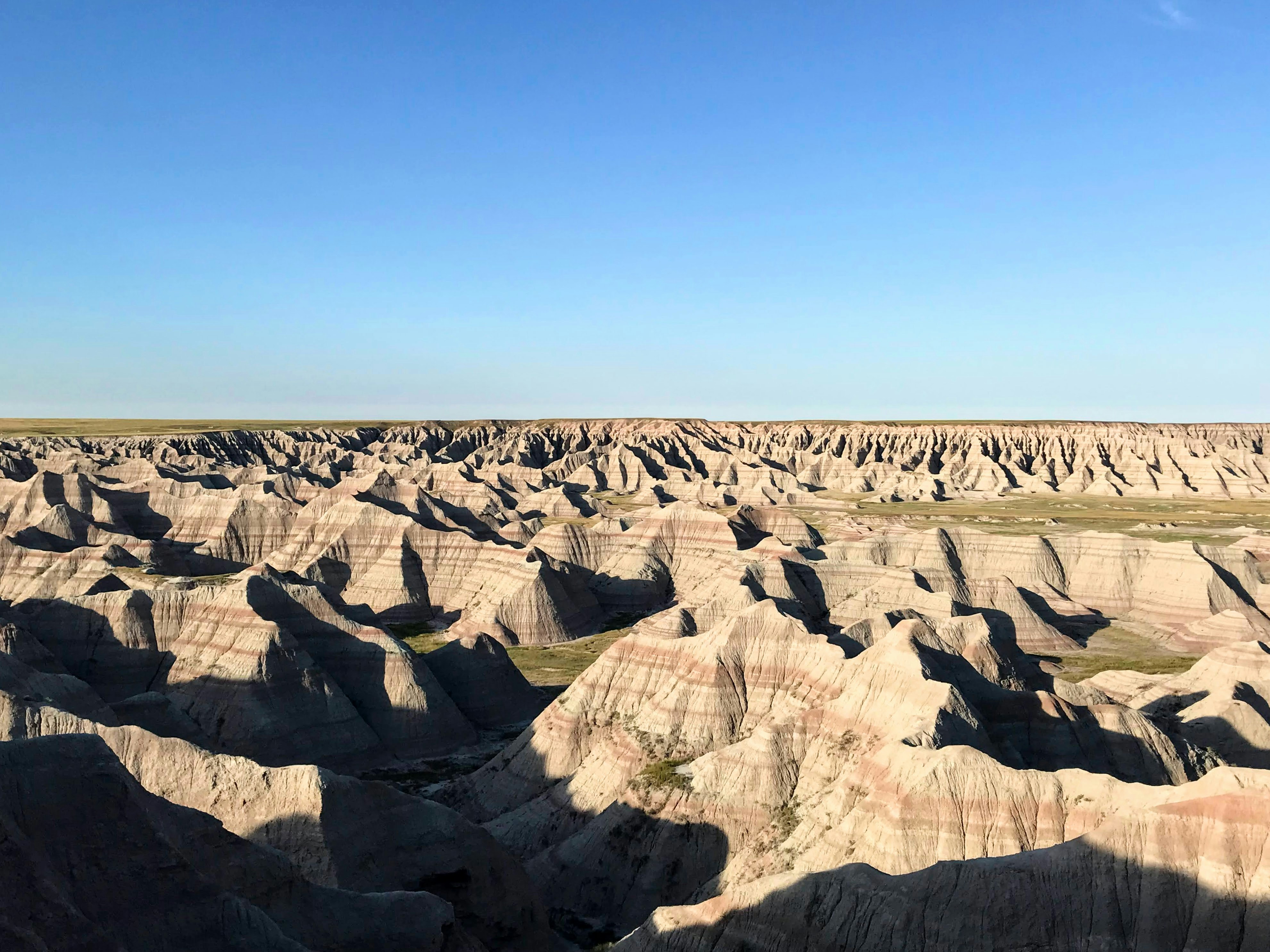 a view of the badlands from a high point of view, Badlands National Park