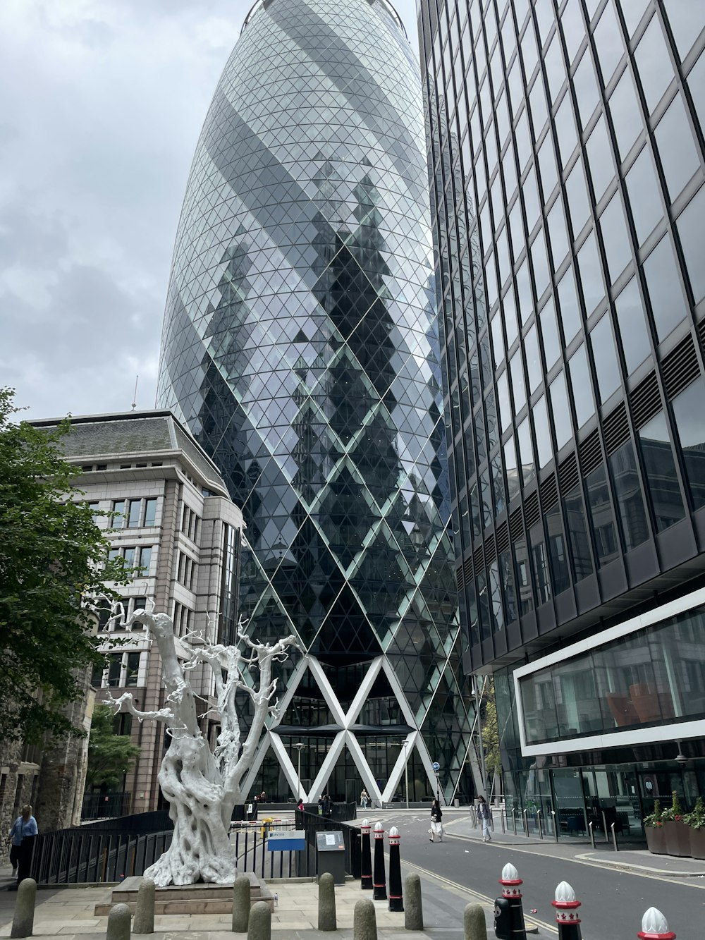 a very tall building with a glass front