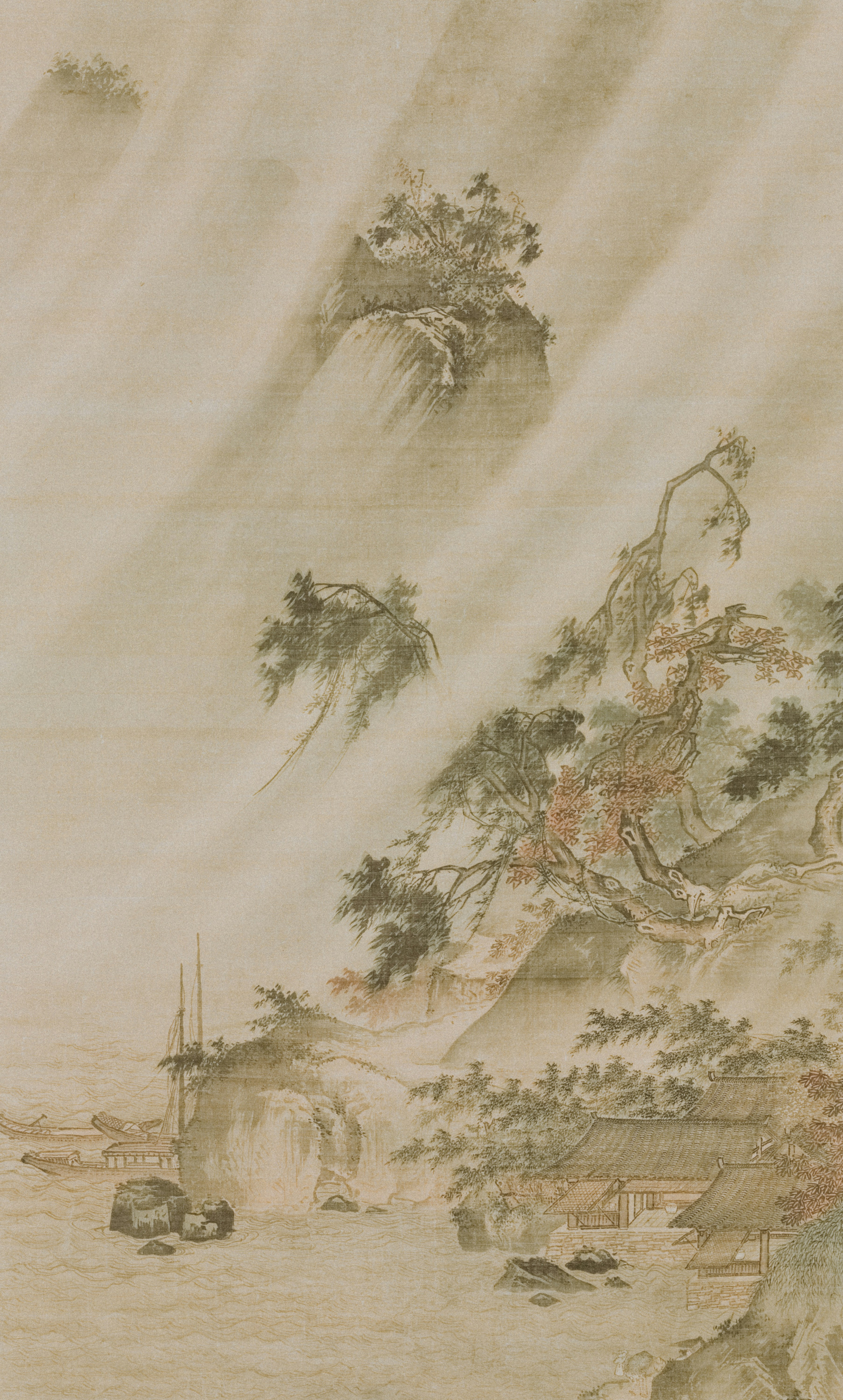 River Village in a Rainstorm 江村風雨圖 c. 1480–1507 Lu Wenying 呂文英 (Chinese) China, Ming dynasty (1368–1644) Hanging scroll; ink and slight color on silk John L. Severance Fund 1970.76 https://www.clevelandart.org/art/1970.76