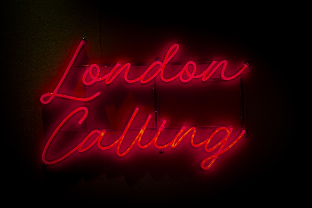 Red neon sign, London Calling