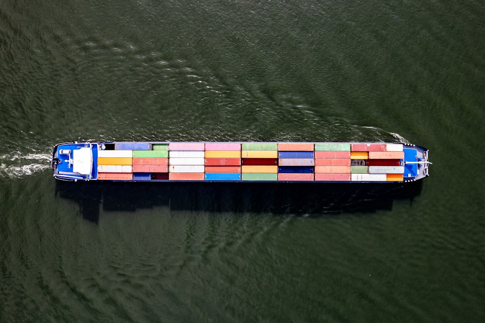 a large container ship in a body of water
