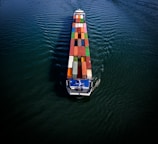 a large boat with a lot of containers on it