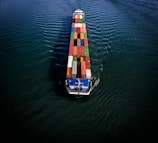 a large boat with a lot of containers on it